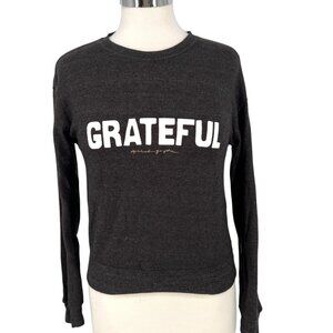 Spiritual Gangster Grateful Pullover Sweatshirt Charcoal Black Size Small